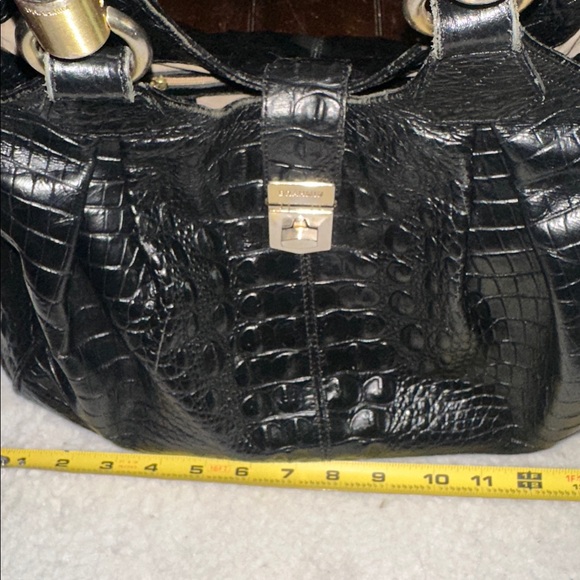 BRAHMIN BAG Black Melbourne croc Embossed shoulder handbag - Picture 14 of 15